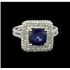 Image 2 : 14KT White Gold 2.90 ctw Sapphire and Diamond Ring