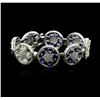 Image 1 : 14KT White Gold 21.00 ctw Sapphire and Diamond Bracelet