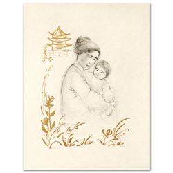 Lei Jeigiong and her Baby in the Garden of Yun-Ta by Hibel (1917-2014)