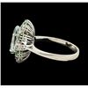 Image 3 : 4.40 ctw Aquamarine, Tsavorite and Diamond Ring - 14KT White Gold