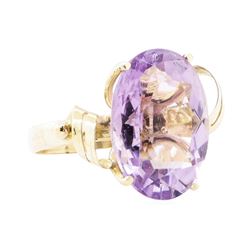 10.00 ctw Amethyst Ring - 14KT Yellow Gold