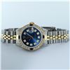 Image 2 : Rolex Ladies 2 Tone YG/SS Blue Diamond & Sapphire Oyster Perpetual Datejust Wris