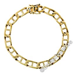 Vintage 14kt Yellow Gold 8.4mm Large Gucci Link Chain Bracelet