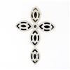 Image 5 : 18K Gold Silver Bead Work Marquise Cross Pendant & Bezel Diamond