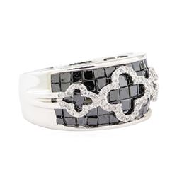 2.91 ctw Black and White Diamond Ring - 14KT White Gold