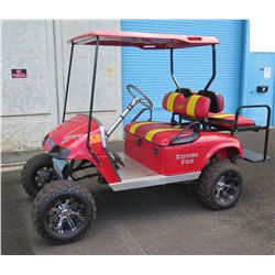 EZ GO Golf Cart w/ Jakes' Lift Kit & Rim Tires, Gas, Runs & Drives - See Video