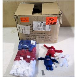 Qty 108 Plush Animals: Red/White/Blue Gorillas