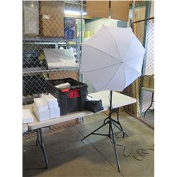 Qty 2 - Professional Grade Studio Lighting with diffusing umbrella w/stand and light bulbs