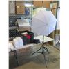 Image 1 : Qty 2 - Professional Grade Studio Lighting with diffusing umbrella w/stand and light bulbs