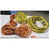 Image 1 : Mix lot of Extension Cords  1- 100' 10 guage cord, 2-12 guage cords and one 14 guage cord.