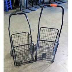 Qty 2 - Folding Shopping cart on wheels