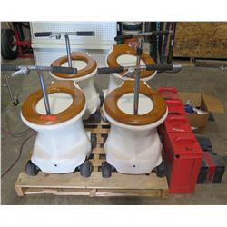 Qty 4 Toilet Go Racers w/all electrical connections, some batteries. DOES NOT WORK