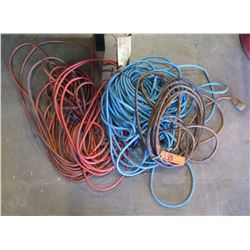 Qty 5 - Mixed size Extension Cords - 14-12 guage cords