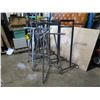 Image 7 : Mixed lot of clothes display racks.   As shown.   Some casters missing.   No ring for silver racks.