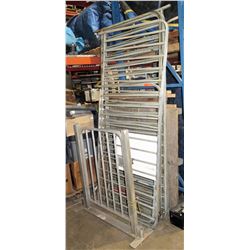 Heavy metal fencing with gate.   Extra fencing