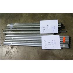Qty 12 - Galvanized 1"x3.3" Poles/ Qty 17 - 1"x3' Galvanized Poles