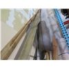 Image 3 : Mixed lot corner of warehouse.   2x3 pieces of wood, 2x12 wood, large roll of carpet, large roll of 