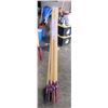 Image 1 : Qty 5 - Rattan Brooms 58" long - Rattan and Plastic Brooms