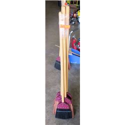 Qty 5 - Rattan Brooms 58" long - Rattan and Plastic Brooms