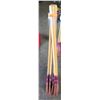 Image 1 : Qty 5 - Rattan Brooms 58" long - Rattan and Plastic Brooms