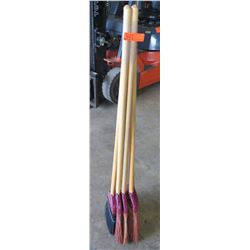 Qty 5 - Rattan Brooms 58" long - Rattan and Plastic Brooms