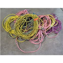 CORDS - NEED REPAIRS.   Approx 10 - 50 foot cords.  Most have broken connectors. Majority 12 guage
