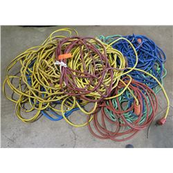 CORDS - NEED REPAIRS.   Approx 10 - 50 foot cords.  Most have broken connectors. Majority 12 guage
