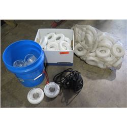 Ping Pong game set.   Enough floats and glass cups for ping pong game.   Ping pong balls not include