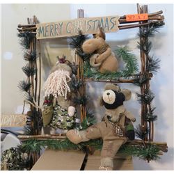 Qty 7 - Christmas framed decoration with animals as pictured