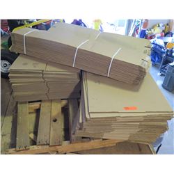 Cardboard Boxes - 35 - 12"x12"x8", 34 -26"x15"x7", Unknown quantity of 4"x4"x48 as pictured.