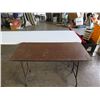 Image 2 : Qty 1 - 8' folding table, Qty 1 - 4 foot brown table, Qty - 3 office chairs