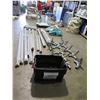 Image 8 : Qty 1 - 40' L x10' W green and white frame tent.   Can be configured to different lengths.  Comes wi