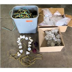 Mix Lot of LED Lights, Incandescent lights, Clearlight caps for incandescent bulbs.