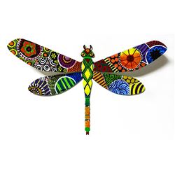 Patricia Govezensky- Original Painting on Cutout Steel "Dragonfly LIX"