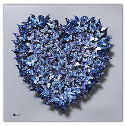 Patricia Govezensky- Original 3D Metal Art on Wood "Heart"