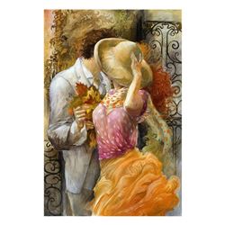 Lena Sotskova, "Autumn Leaves" Hand Signed, Artist Embellished Limited Edition Giclee on Canvas with