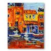 Image 1 : Elliot Fallas, "Colorful Portino" Original Oil Painting on Canvas, Hand Signed with Letter of Authen