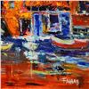 Image 2 : Elliot Fallas, "Colorful Portino" Original Oil Painting on Canvas, Hand Signed with Letter of Authen