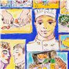 Image 2 : Wayne Ensrud "Cuisine" Mixed Media Original Artwork; Hand Signed; COA