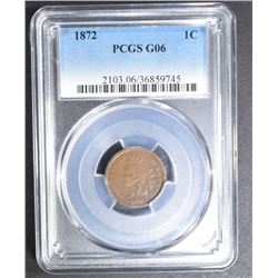 1872 INDIAN CENT PCGS G-6