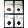 Image 1 : 1961, 62, 63 & 64 LINCOLN CENTS NGC PF-67 RED