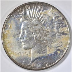 1927-S PEACE DOLLAR, CH BU TONED