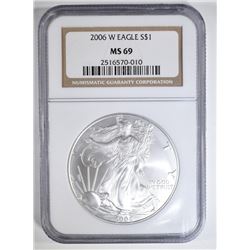 2006-W AMERICAN SILVER EAGLE NGC MS-69