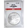 Image 1 : 2009 AMERICAN SILVER EAGLE BGC PERFECT GEM BU