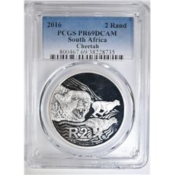 2016 S. AFRICA CHEETAH PCGS PR-69 DCAM