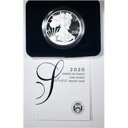 2020 PROOF AMERICAN SILVER EAGLE ORIG BOX/COA