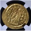 Image 3 : AD 582-602 MAUR. TIBERIUS AV SOLIDUS NGC MS 4/4