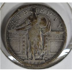 1917 T-1 STANDING LIBERTY QUARTER  VF