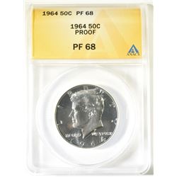 1964 KENNEDY HALF, ANACS PF-68