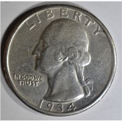 1934-D MED. MOTTO WASHINGTON QUARTER AU